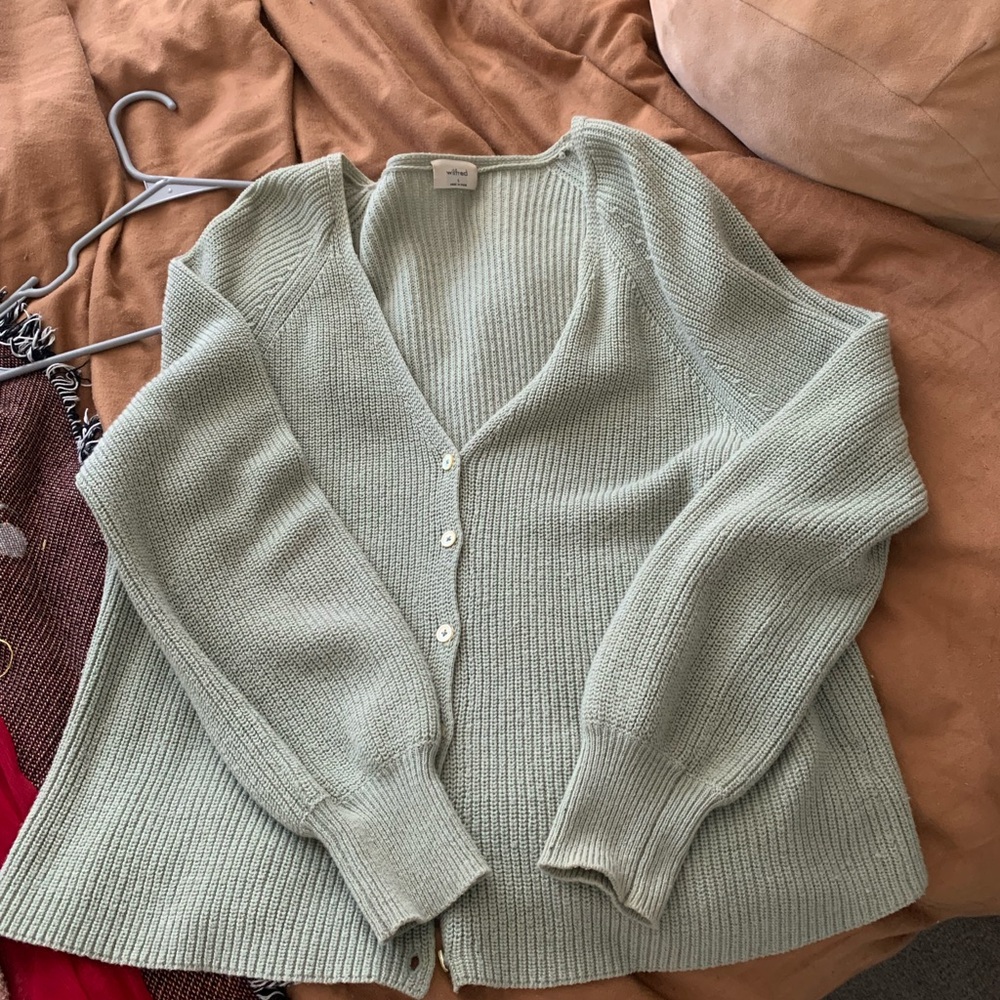 Sage Aritzia Wilfred Cardigan Oversized Small - can fit large